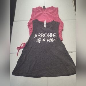 Arbonne Gray Tank Top Athletic Casual And Pink  Tank #369